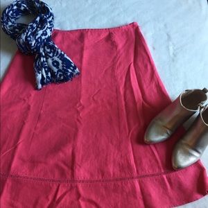 Talbots linen A-line skirt